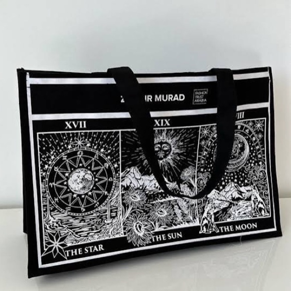 Zuhair Murad Black and White Graphic Tote